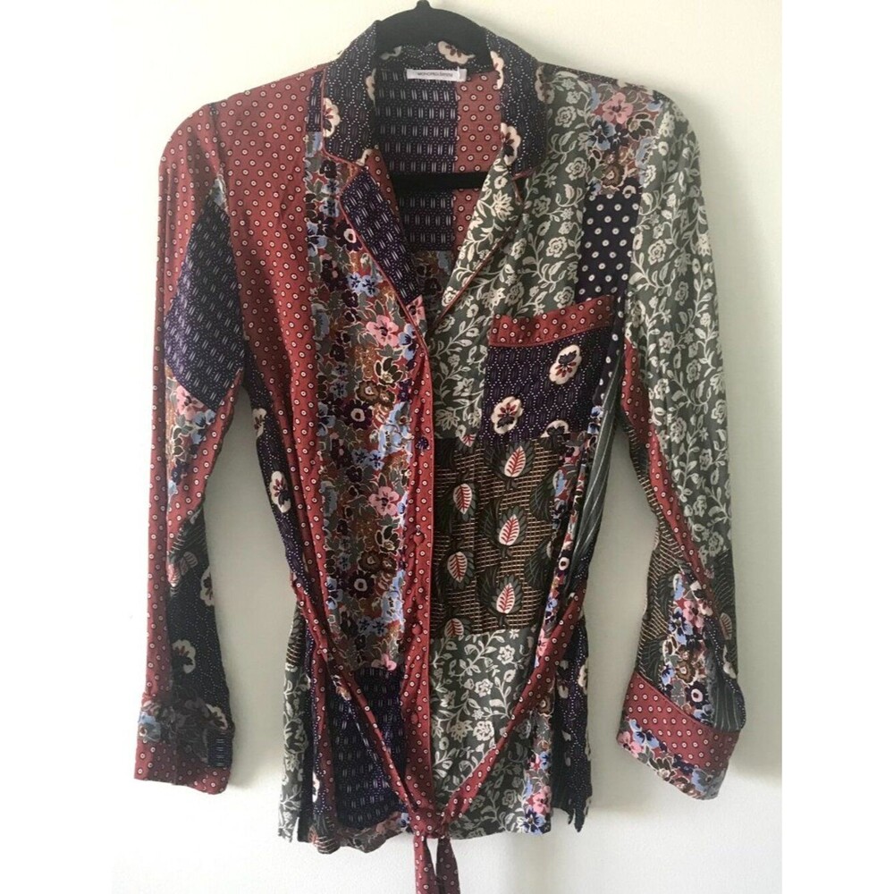Monoprix Femme Vintage Button Up Blouse Size S Multicolor Floral